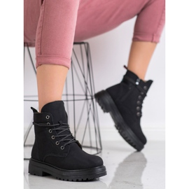 SHELOVET Black Trappers With Eco Leather 1