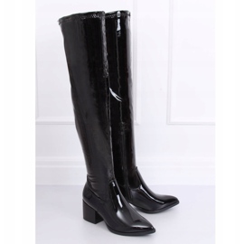 Black lacquered boots RB35P Black 2