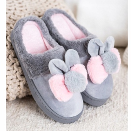 Bona Gray Slippers With Damage pink grey 1