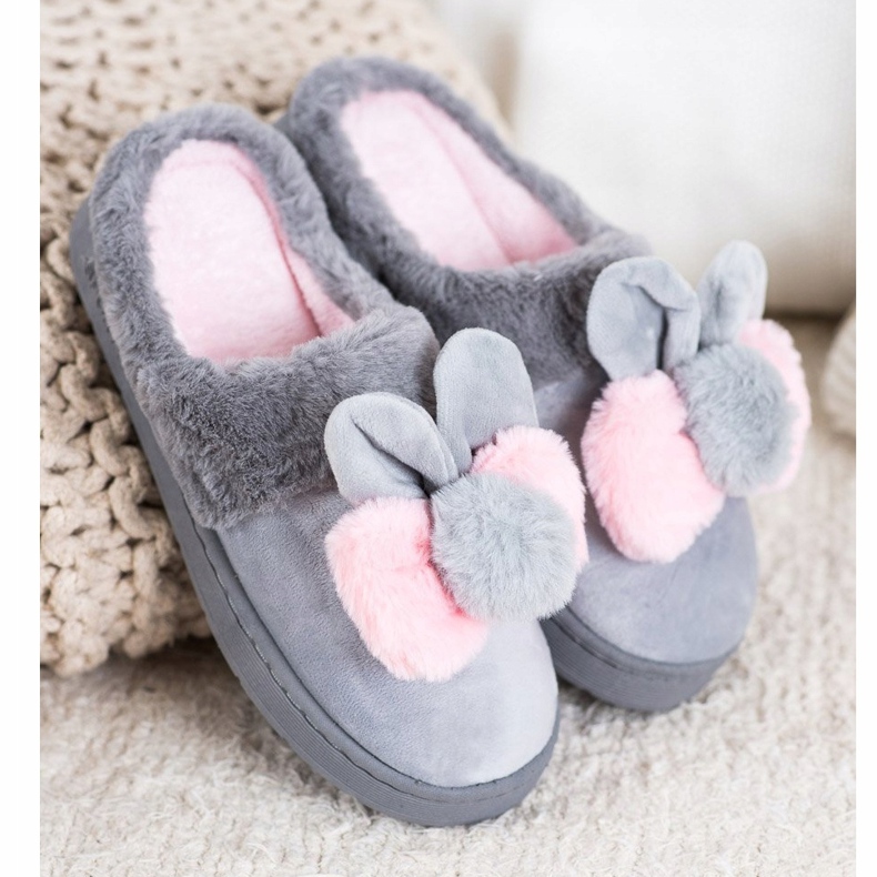 Bona Gray Slippers With Damage pink grey 1