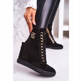 Women's Suede Sneakers BOOCI 2222/066 / with Gold Chain Black 1