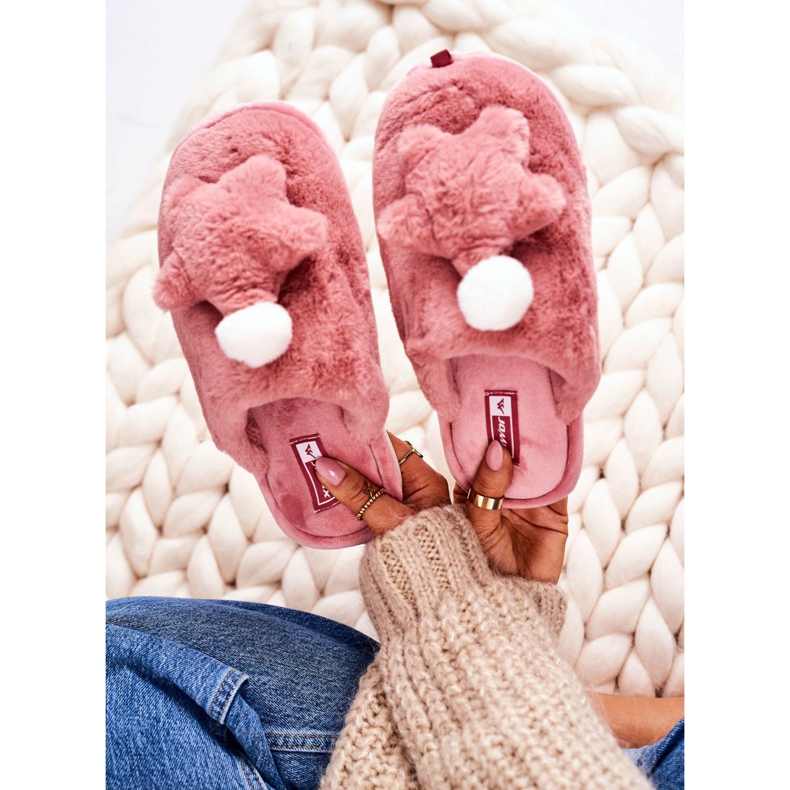 Women's Slippers With Fur And Star Powder Pink Night-Night 2 Women's Slippers With Fur And Star Powder Pink Night-Night 2