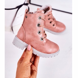 Children's Trappers Boots Warmed With Fur Pink Mia 2