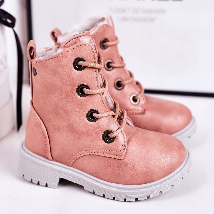 Children's Trappers Boots Warmed With Fur Pink Mia 1