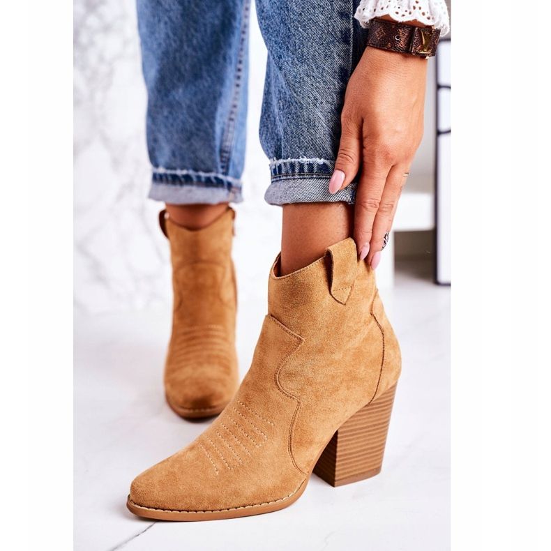 MSMG Women's Warm Cowboy Boots Caramel Margaret brown 2