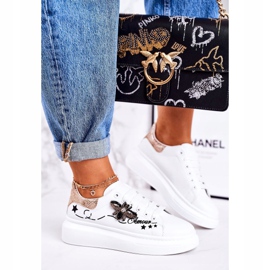 Women's Sport Shoes Sneakers With Fly White Golden Amour 1 Women's Sport Shoes Sneakers With Fly White Golden Amour 1