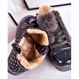 PL1 Children's Warm Boots Sneakers In Polka Dots Gray Anastasia grey 6