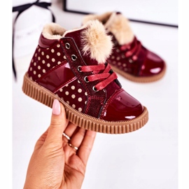PL1 Children's Warm Boots Sneakers In Polka Dots Red Anastasia 2