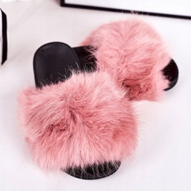 Children's Pink Fashionista Fur Slippers 1