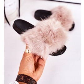 PS1 Children's Beige Fashionista Fur Slippers 2