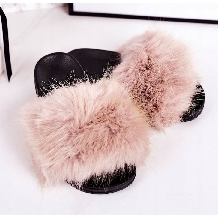 PS1 Children's Beige Fashionista Fur Slippers 1