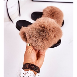 Children's Slippers With Fur Light Brown Fashionista 2