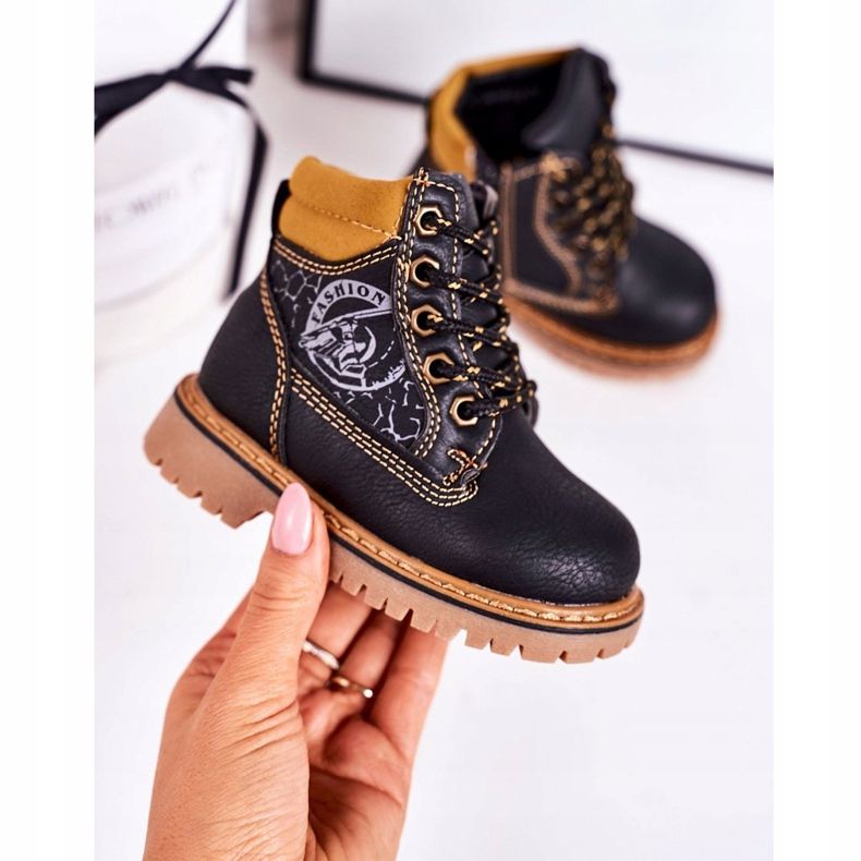 PL1 Children's Warm Boots Trappers On Black Bobby Rubber Sole orange 2 PL1 Children's Warm Boots Trappers On Black Bobby Rubber Sole orange 2