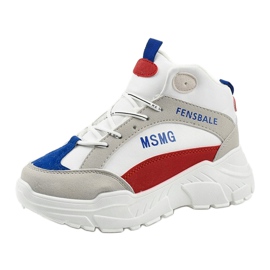 White sneakers, insulated Denim sneakers multicolored 1