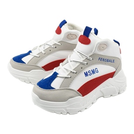 White sneakers, insulated Denim sneakers multicolored 2