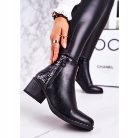 PJ1 Women's Warm Boots On High Heel Animal Print Black Confidence 1