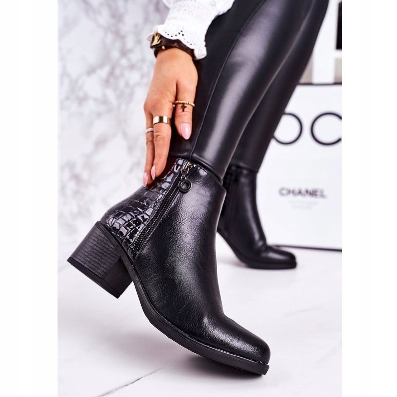 PJ1 Women's Warm Boots On High Heel Animal Print Black Confidence 1