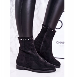 PJ1 Women's Black Insulated Boots with Suede Rhinestones Performance 2