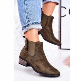 PJ1 Women's Classic Chelsea boots Suede Dark Green Walker boots khaki 1