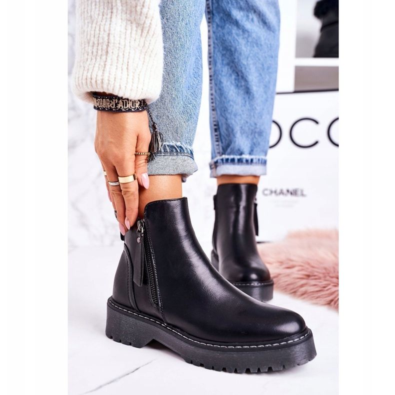 PJ1 Women's Warm Boots On A Rubber Sole Black Moon Walk 1