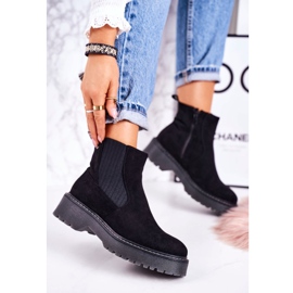 Women's Booties Jodhpur boots On a Rubber Sole Suede Black Voyager 1