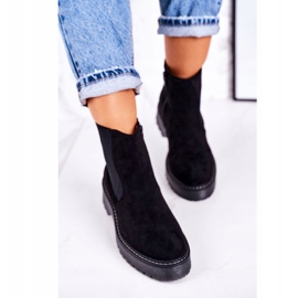 Women's Booties Jodhpur boots On a Rubber Sole Suede Black Voyager 2