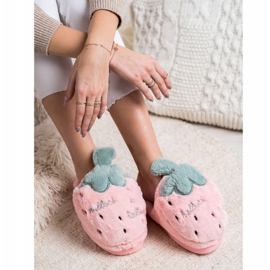 Bona Strawberry slippers pink green 2 Bona Strawberry slippers pink green 2
