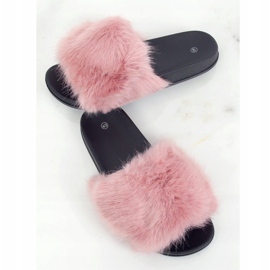 Slippers with fur dirty pink CK107P D.PINK 1