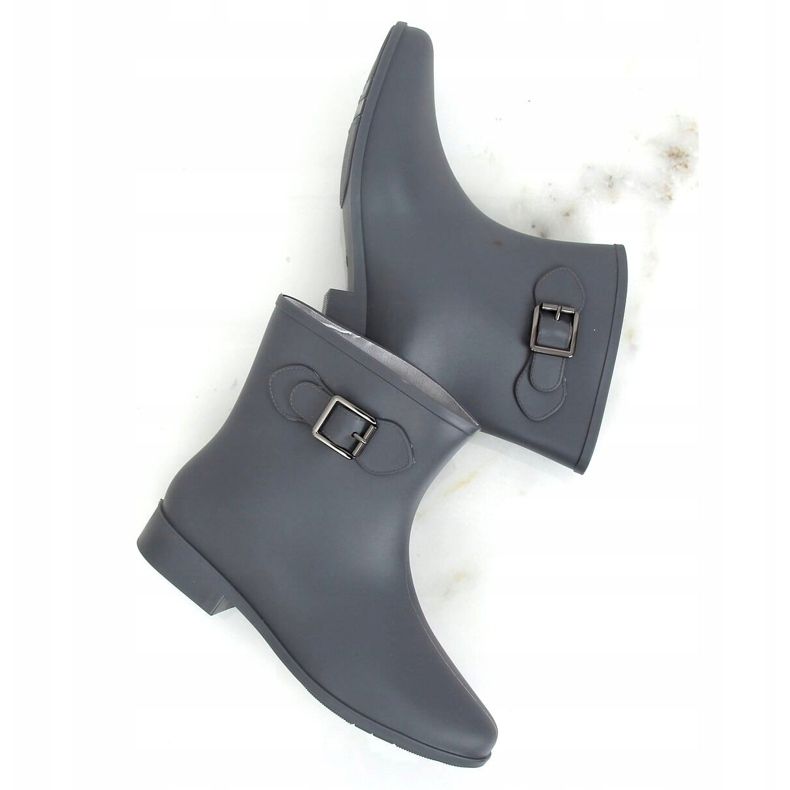 Gray D32 Gray galoshes with an ankle buckle grey 1