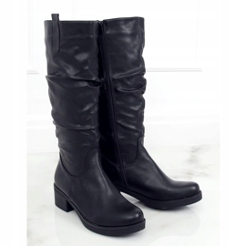 Black low-heeled boots J19-87 Black 1