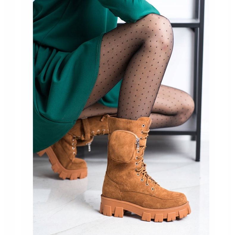 Seastar Suede Boots With Pocket brown yellow 1