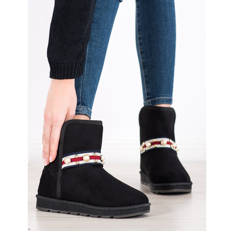 Bona Mukluki With Decorative Strip black 1