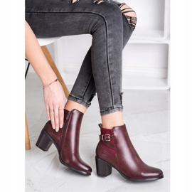 Ideal Shoes Casual Burgundy Boots red 1