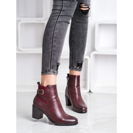 Ideal Shoes Casual Burgundy Boots red 2