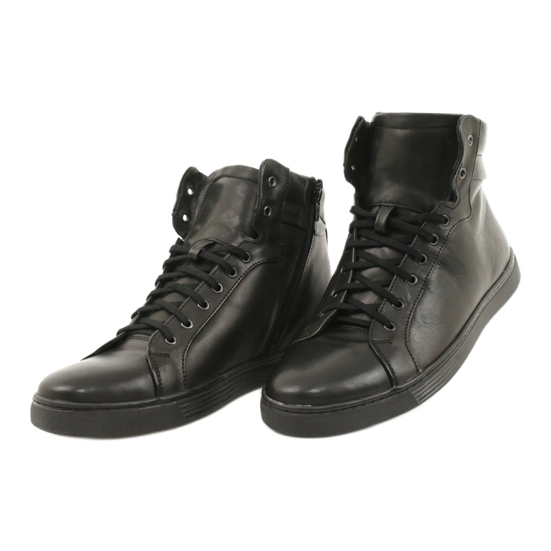 KENT men's leather sneakers black Chris 2