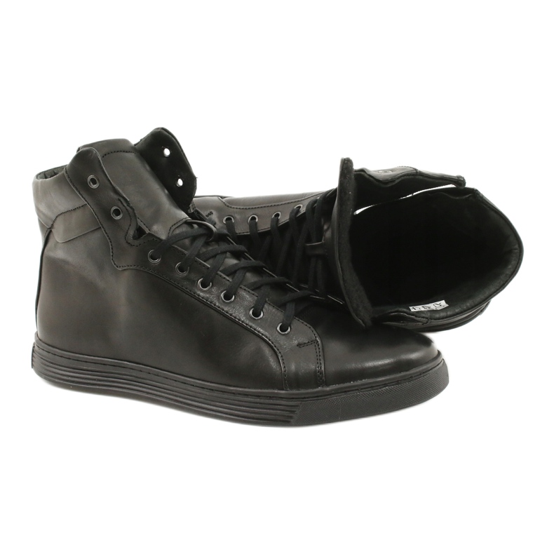 KENT men's leather sneakers black Chris 4