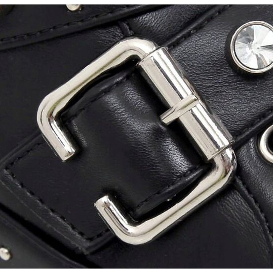 Military boots with black studs NS176P Black 1