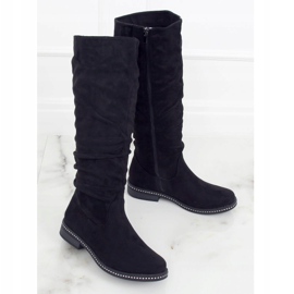 Black suede boots 1268J16 Black 1