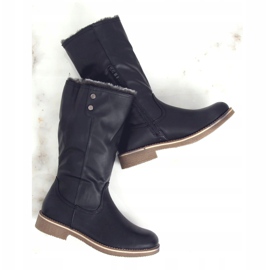 Black boots with fur 1089-PA Black 1