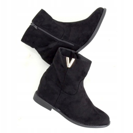 Black ZT1013 Black boots on a hidden wedge heel 1