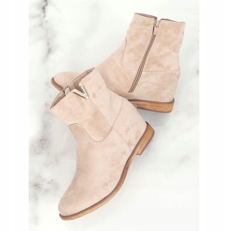 Boots on a hidden beige wedge ZT1013 Gray 1