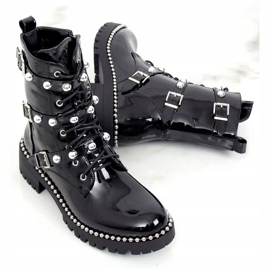 Black lacquered boots NC1023 Black 1