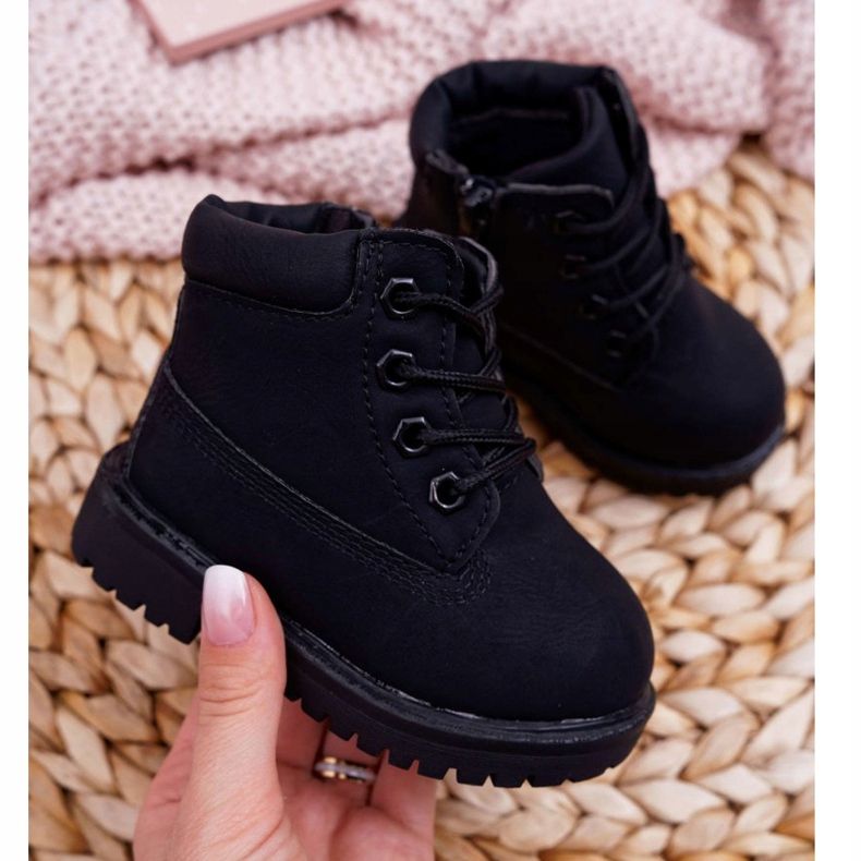 FRROCK Children's Trappers Boots Black Dexter 1