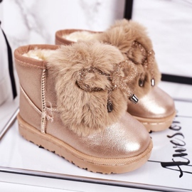 Children's Snow Boots With Fur Pink Gold Aurora golden 1 Children's Snow Boots With Fur Pink Gold Aurora golden 1