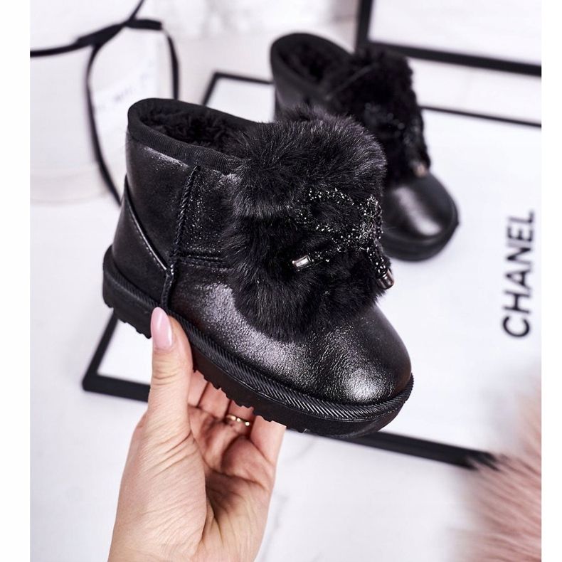 Children's Snow Boots With Fur Black Aurora 1