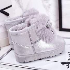Children's Snow Boots with Fur Silver Aurora 1