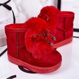 Children's Snow Boots with Fur Suede Red Amelia 1