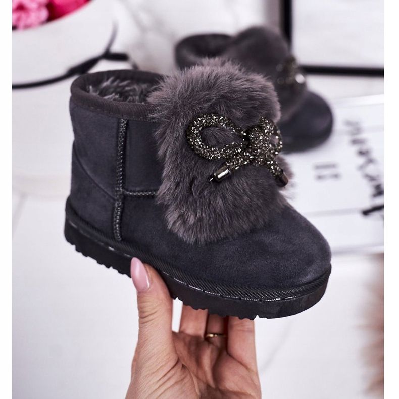 Children's Snow Boots With Fur Suede Gray Amelia grey 1