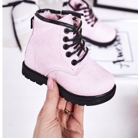 Children's Brocade Warm Boots Trappers Pink Ariel 1
