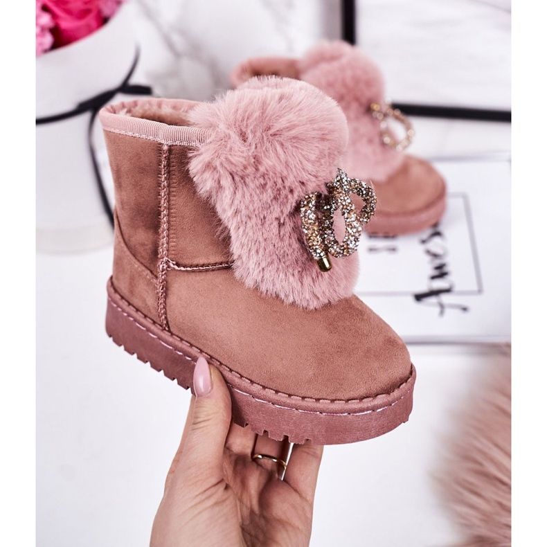 Children's Snow Boots with Fur Suede Pink Amelia 1